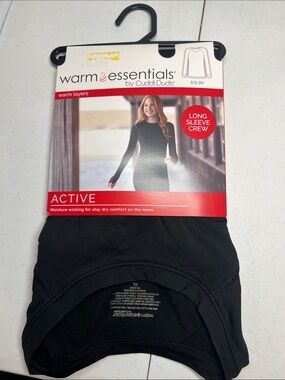 Cuddl Duds Warm Essentials Active Long Sleeve Crew - Black